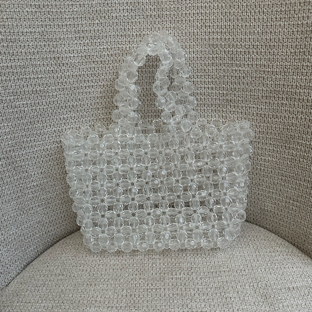 Clear Beaded Handbag